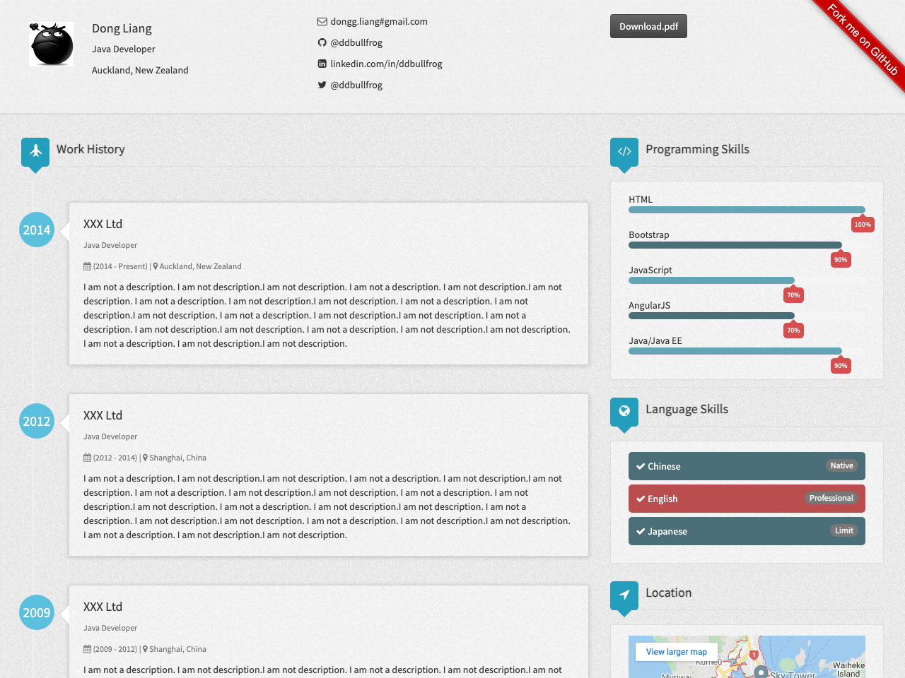resumecard screenshot