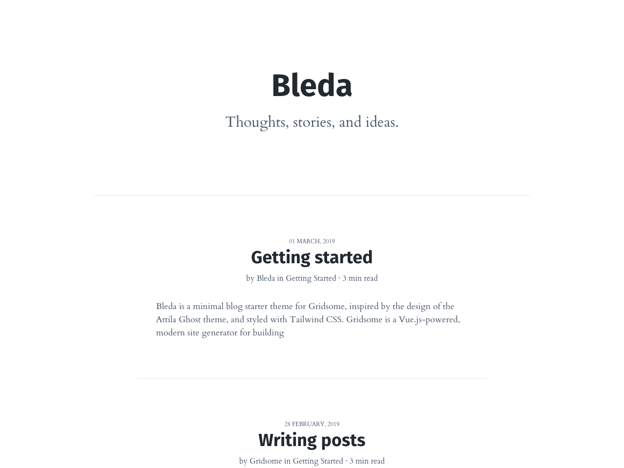 Gridsome Bleda screenshot