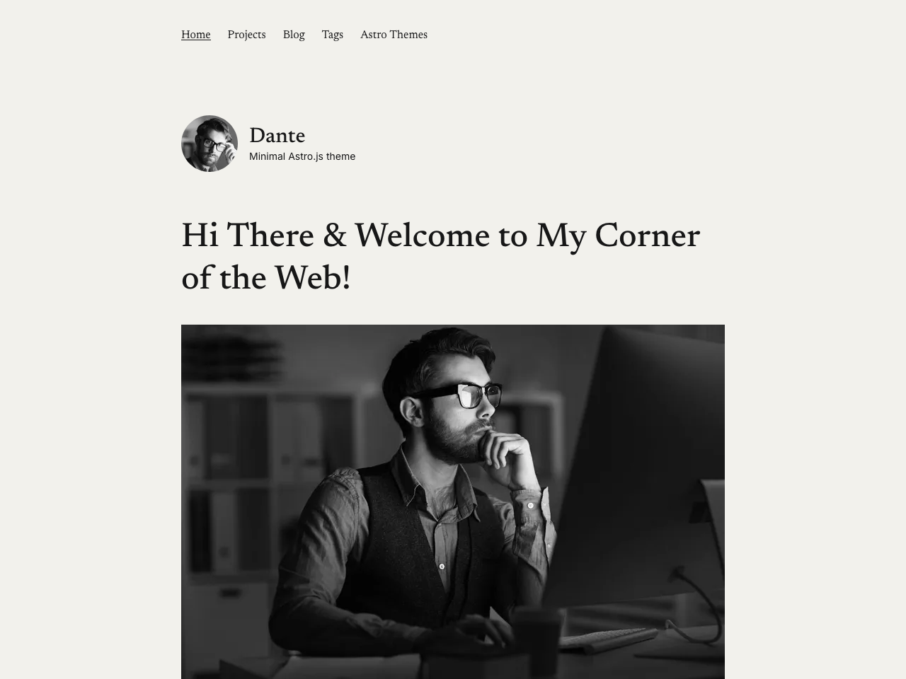Dante Portfolio & Blog Site with Astro screenshot