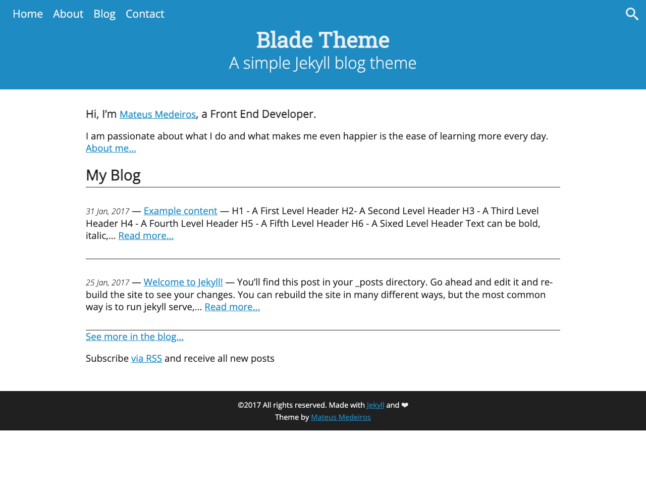 Blade Theme screenshot