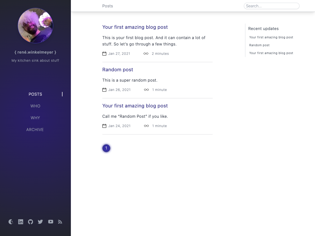 Eleventy Chirpy Blog Template screenshot