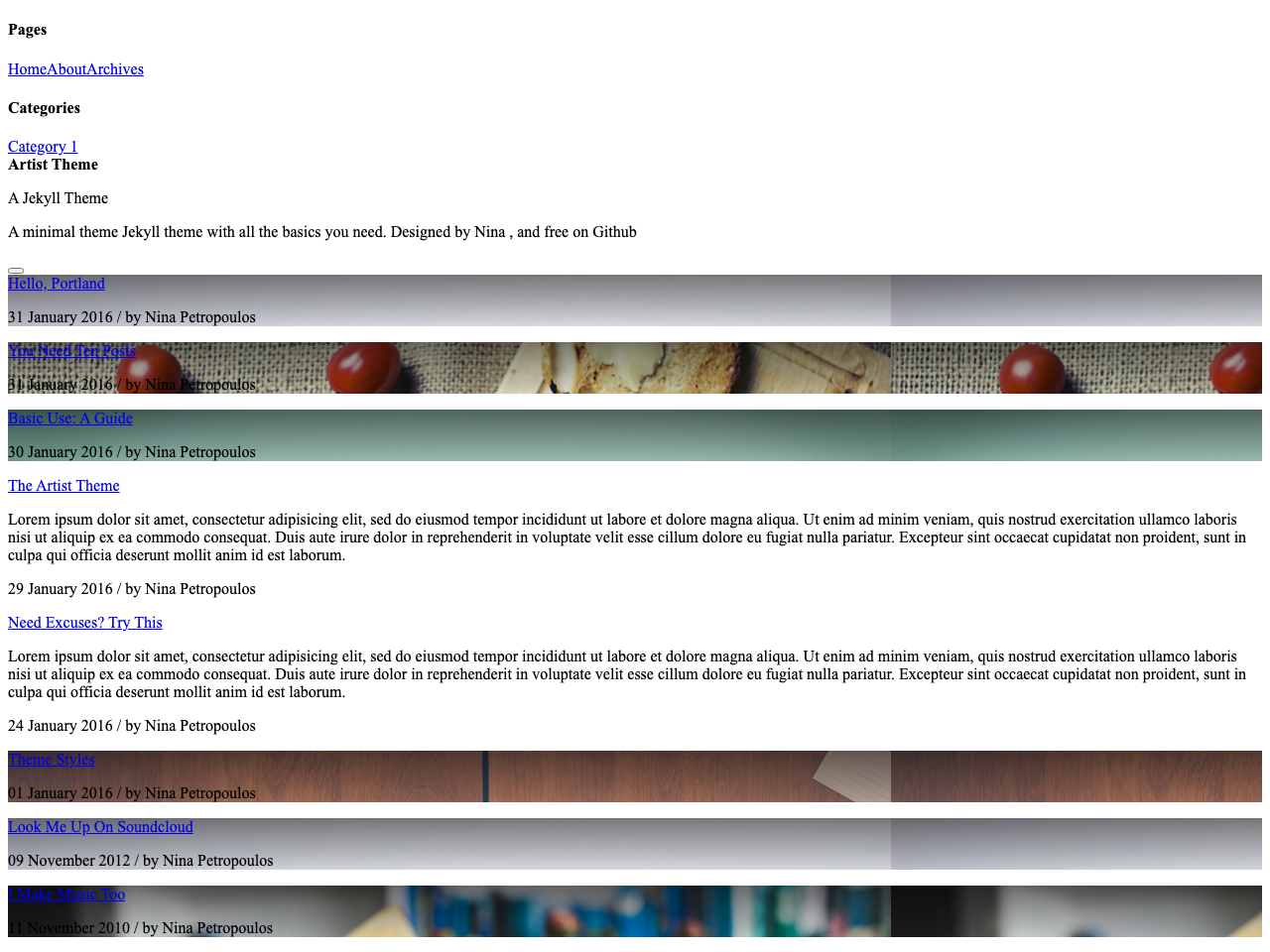 Artist Theme screenshot